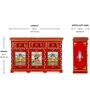 Rangrez Handpainted Wooden Multipurpose Sideboard Cabinet In Teak Finish