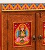 Rangrez Handpainted Wooden Sideboard Storage Cabinet In Teak Finish