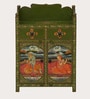 Rangrez Handpainted Wooden Sideboard Storage Cabinet In Teak Finish