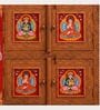 Rangrez Handpainted Wooden Sideboard Storage Cabinet In Teak Finish