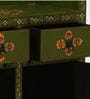Rangrez Handpainted Wooden Sideboard Storage Cabinet In Teak Finish