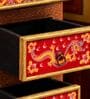 Rangrez Handpainted Wooden Sideboard Storage Cabinet In Teak Finish