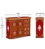 Rangrez Handpainted Wooden Sideboard Storage Cabinet In Teak Finish