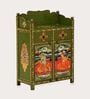 Rangrez Handpainted Wooden Sideboard Storage Cabinet In Teak Finish