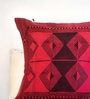 Handwoven Cotton Black & Red (16X16inches) Cushion Cover