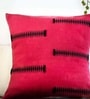 Handwoven Cotton Naga Black & Red (16X16inches) Cushion Cover
