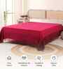 Handwoven Cotton King Size Double Bedcover In Berry Tones