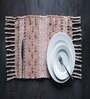 Brown Cotton Striped 19 X 13 inches Placemat