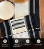 Handwoven Pure Cotton Striped Pattern Heat Resistant Anti Skid Washable Black & White  6 Seater(12x72inches) Dining Table Runner