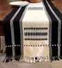 Handwoven Pure Cotton Striped Pattern Heat Resistant Anti Skid Washable Black & White  6 Seater(12x72inches) Dining Table Runner