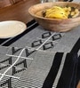 Handwoven Pure Cotton Striped Pattern Heat Resistant Anti Skid Washable Monochrome  6 Seater(12x72inches) Dining Table Runner