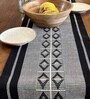 Handwoven Pure Cotton Striped Pattern Heat Resistant Anti Skid Washable Monochrome  6 Seater(12x72inches) Dining Table Runner