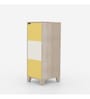 Handy Dandy Kids Storage Cabinet in Oak, Yellow and White Finish