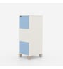 Handy Dandy Kids Storage Cabinet in Oak and Light Blue Finish