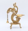 Bell Gold Brass Diya with Bell
