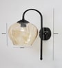 Hanging Downward Amber Glass black Wall Light