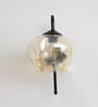 Hanging Downward Amber Glass black Wall Light