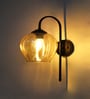 Hanging Downward Amber Glass black Wall Light