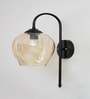 Hanging Downward Amber Glass black Wall Light