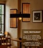 Cane & Bamboo Abstract Hanging Light (Brown,L47xW21xH39 Cm)