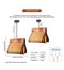Hanging Lamps For Living Room And Home Decoration,Bamboo Ceiling Lamp For Hall (Brown,L29 X W22 X H31 Cm)