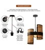 Cane & Bamboo Abstract Hanging Light (Brown,L47xW21xH39 Cm)