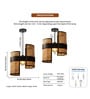Cane & Bamboo Abstract Hanging Light (Brown,L47xW21xH39 Cm)