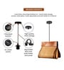 Hanging Lamps For Living Room And Home Decoration,Bamboo Ceiling Lamp For Hall (Brown,L29 X W22 X H31 Cm)