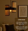 Cane & Bamboo Abstract Hanging Light (Brown,L47xW21xH39 Cm)