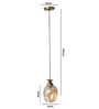 Hanging Light with Amber Glass Shade