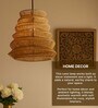 Hanging Lights For Living Room,Pendant Lights For Ceiling-Cylindrical Lamp,Brown (D43 X H48 Cm)