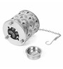 Hanging Silver Round Flower Etching Tealight Holder