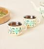 Hangul Hand-painted Kahwah Mugs Set, Steel -85+85-ml | Kashmir Trails