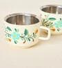 Hangul Hand-painted Kahwah Mugs Set, Steel -85+85-ml | Kashmir Trails