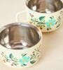 Hangul Hand-painted Kahwah Mugs Set, Steel -85+85-ml | Kashmir Trails