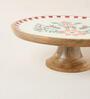 Hangul Wooden Cake Stand, 10" dia | Kashmir Trails
