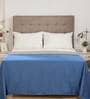 Blue Solid 100% Cotton Double Bed Duvet Cover With 2 Pillow Covers