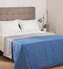 Blue Solid 100% Cotton Double Bed Duvet Cover With 2 Pillow Covers