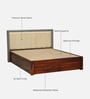 Hannut Sheesham Wood Queen Size Bed In Honey Oak Finish With Box Storage