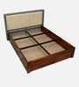 Hannut Sheesham Wood Queen Size Bed In Honey Oak Finish With Box Storage