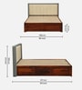 Hannut Sheesham Wood Queen Size Bed In Honey Oak Finish With Box Storage