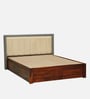 Hannut Sheesham Wood Queen Size Bed In Honey Oak Finish With Box Storage