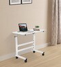 Hanoi Height Adjustable Laptop Table with Wheels in Frosty White Colour