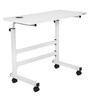 Hanoi Height Adjustable Laptop Table with Wheels in Frosty White Colour