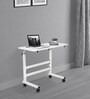 Hanoi Height Adjustable Laptop Table with Wheels in Frosty White Colour