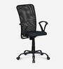 Hanoi Mid Back Fabric Office Chair in Black Color