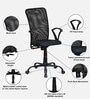 Hanoi Mid Back Fabric Office Chair in Black Color