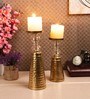 Hansa Gold Iron Table Tea Light Holder Set of 2