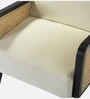 Hanuma Velvet Fabric Lounge Chair In Off White Colour