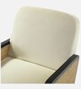 Hanuma Velvet Fabric Lounge Chair In Off White Colour